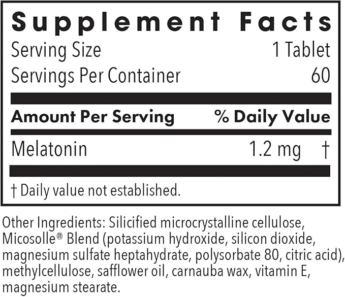 Allergy Research Group NutriCology Slow Motion Melatonin - Delivers 1.2 mg Low-Dose Melatonin - Supports Healthy Sleep Patterns &amp Optimized Absorption - 60 Servings - 60 Tablets