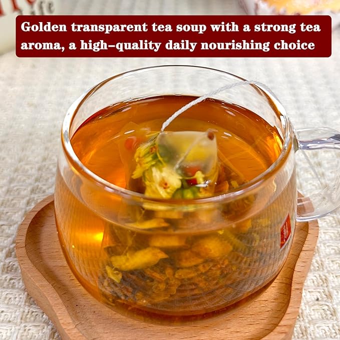 Chrysanthemum Cassia Seed Tea Bags 300g Combination of Herbal Tea Chrysanthemum Cassia seed Burdock Root Goji berry Honeysuckle Osmanthus Chinese Herbal Tea 菊花决明子茶 菊花 决明子 枸杞子 金银花 桂花 牛蒡根