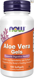 NOW Aloe Vera Gels 10000mg 100 Softgels (Pack of 3)