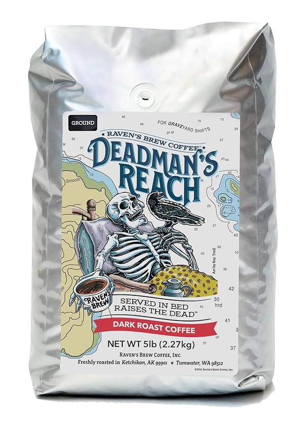 Raven's Brew Coffee 12 oz - Dark Roast - High Speed Blend with a Sweet Bite (Ground 5 LB)
