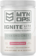 MTN OPS Ignite Lite Energy Drink Powder Gluten Free Nitric Oxide Supplement Drink Mix L Arginine L Citrulline Caffeine &amp Nootropic Sugar Free Drink Mix 45 Servings Strawberry Daiquiri