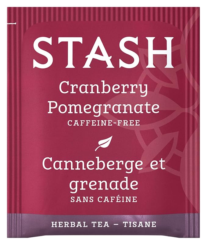 Stash Tea Cranberry Pomegranate Herbal Tea - Caffeine Free Non-GMO Project Verified Premium Tea with No Artificial Ingredients 18 Count (Pack of 6) - 108 Bags Total