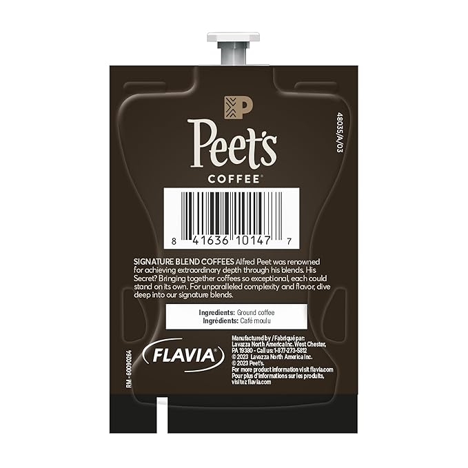 PEET'S COFFEE Café Domingo Single Serve Freshpack for MARS DRINKS FLAVIA Brewer 18 Packets