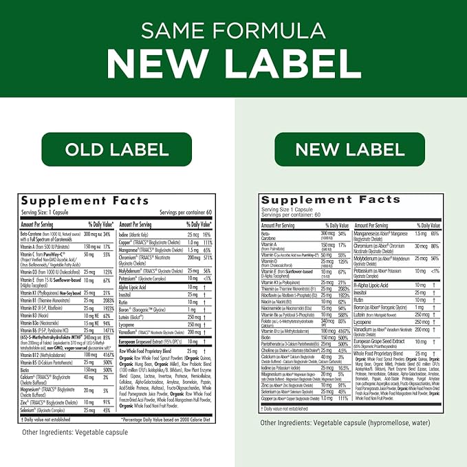 EMERALD LABS Complete 1-Daily Multi - Complete Multivitamin for Men &amp Women with Vitamin C Methylated Folate Whole-Food Blend &amp More for Immune Support Bone Health &amp More* - 60 Vegetabl