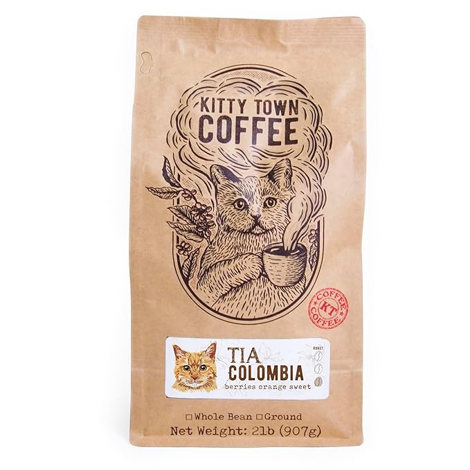 Kitty Town Coffee 2lb &amp 5lb Ground (Tia Colombia 5lb (80oz))
