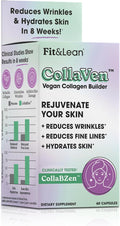 Fit &amp Lean CollaVen Vegan Collagen Builder Clinically Proven Vegan Plant-Based Collagen with Vitamin C for Youthful &amp Hydrated Skin Reduces Wrinkles Boosts Collagen Production 60 Vegan C