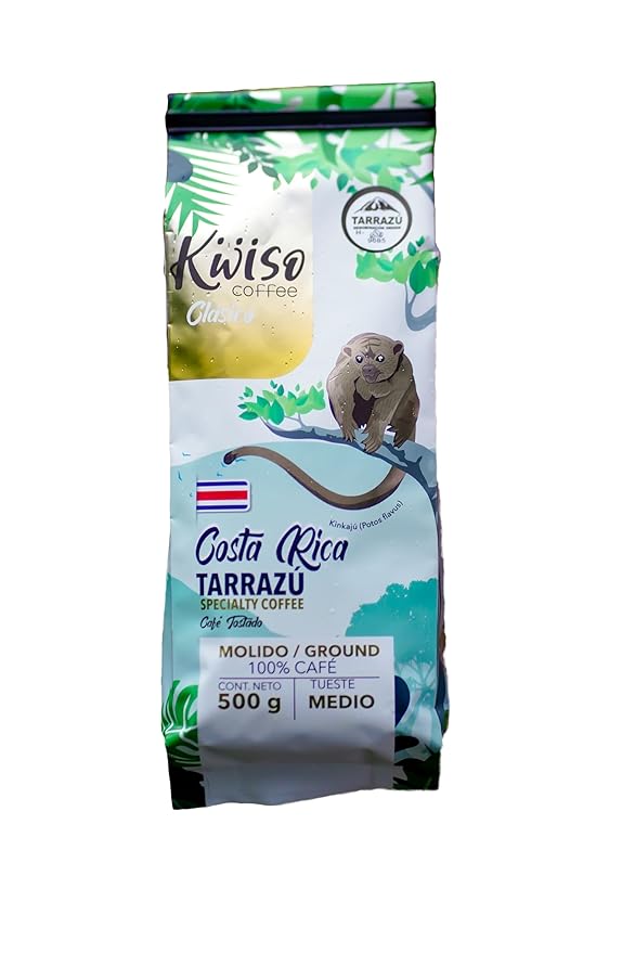 Kwiso Coffee Classic Tarrazu Costa Rica Single Origin 100% Arabica – Medium Roast Ground Gourmet Specialty Coffee 17.6 oz