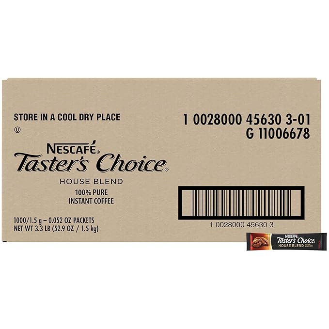 Nescafe Instant Coffee Packets Taster's Choice Light Roast Bulk Pack 1.5 g Packets (Pack of 1000)