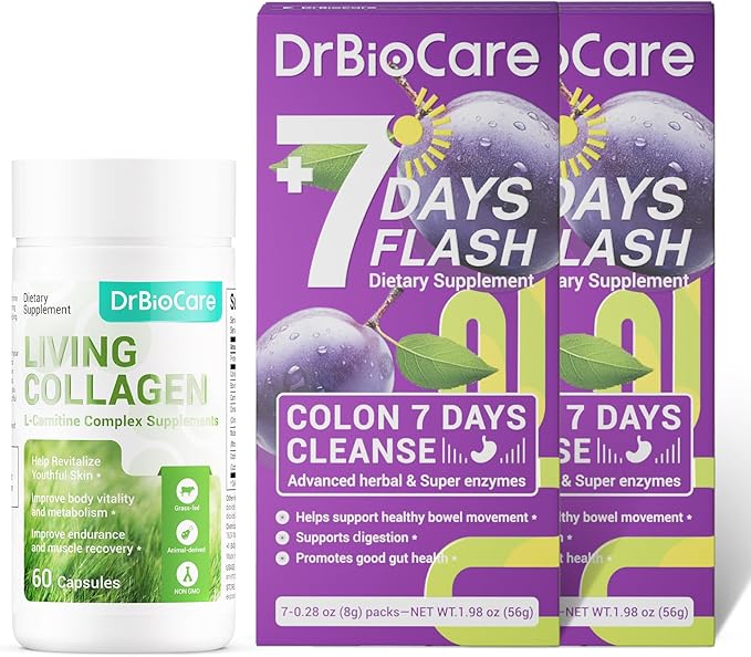 DrBioCare Living Collagen L-Carnitine Complex Supplement and Colon 7 Days Cleanse