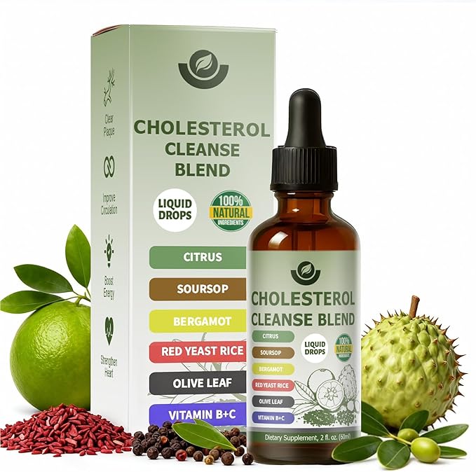 Red Yeast Rice Cleanse with Citrus Bergamot Olive Leaf and Black Pepper Non-GMO Herbal Daily Wellness Supplement 30 Servings