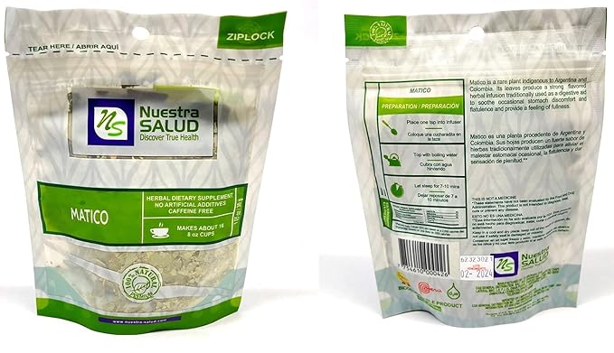 Matico Tea Herbal - Hierba Matico Value Pack (90g) Piper aduncum Herb 100% Natural Caffeine Free Tea