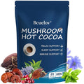 Mushroom Hot Cocoa Cocoa Powder with Reishi Mushroom Melatonin Glycine Cacao L-Theanine Chicory to Help Fall Asleep and Stay Asleep 20 Servings