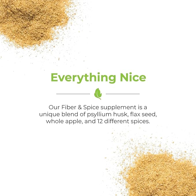 Balance of Nature Fiber &amp Spice - Psyllium Husk Flax Seed Turmeric &amp Apple - 30 Servings