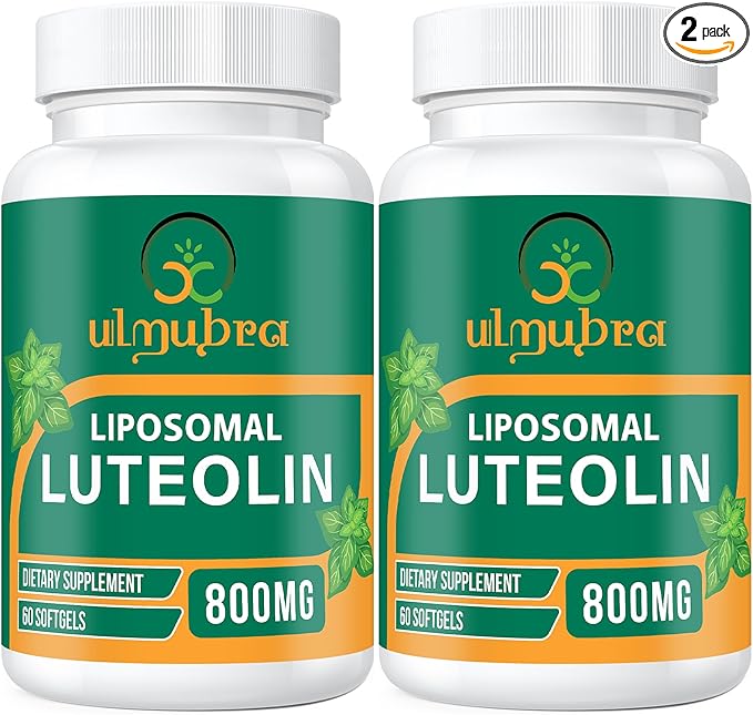 800MG Liposomal Luteolin Supplement - Maximum Absorption Premium Antioxidant Supplement for Brain &amp Overall Well-Being 120 Softgels - 60-Day Supply