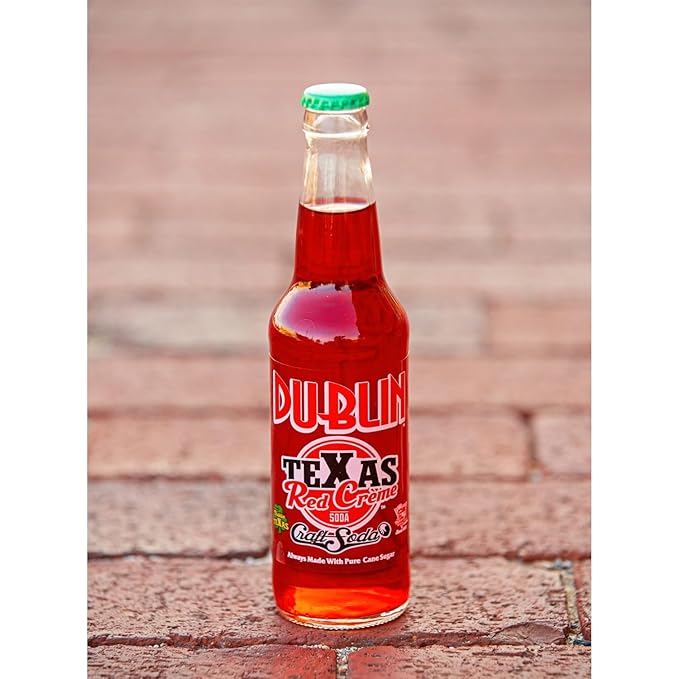 Dublin Bottling Works Craft Soda Pure Cane Sugar Made in Texas – Assorted 12-Pack – Premium Small-Batch Soda Gluten-Free Retro Artisanal Beverages (12 Pack Red Crème)