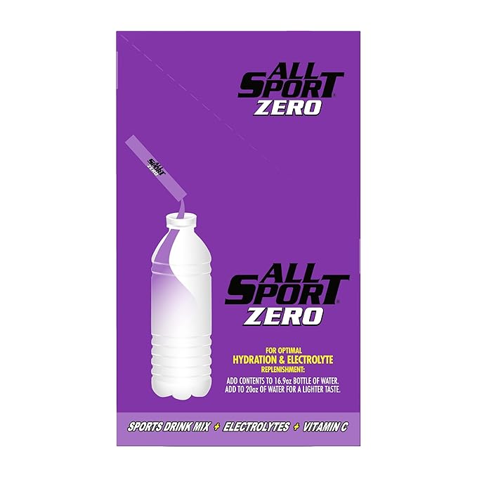 All Sport Powder Hydration Sticks Zero Calorie Performance Electrolyte Drink Mix Sugar Free Grape 50 Ct box