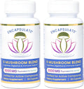ENCAPSULATE 6 Mushroom Blend – Reishi Chaga Turkey Tail Cordyceps Lion’s Mane &amp Shiitake 8:1 Mushroom Extract – Nootropic &amp Adaptogen Mushroom Supplement for Gut Brain &amp Immune Suppor