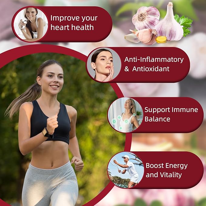 Aged Garlic Extract Capsules – 9000mg High Potency 2 Years Matured Odorless Garlic Supplements with Elderberry Vitamin E &amp Zinc for Heart &amp Immune Support Antioxidant Supplements 300 Softge