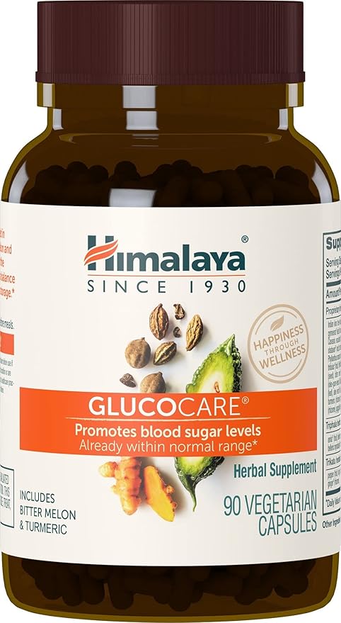 Himalaya GlucoCare – Herbal Glucose Metabolism &amp Pancreatic Support with Bitter Melon Gymnema Triphala &amp Turmeric – Natural Blood Sugar Support – Vegan Non-GMO Gluten-Free – 90 Capsules