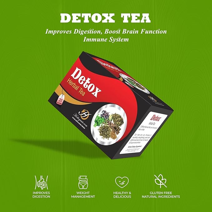 Herboganic Detox Herbal Tea - Wide Variety of Flavors and Benefits | Natural Ingredients | Digestion Support Immune Boost and More | 60 Tea Bags