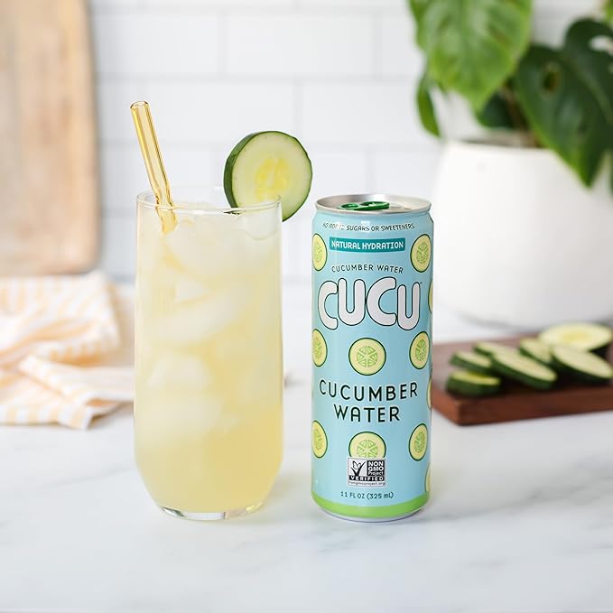 CUCU Pressed Cucumber Water – Real Juice from Fresh Cucumbers with Vitamin C Electrolytes &amp Antioxidants – No Sugar Added Non-GMO – 11 fl oz 12-Pack