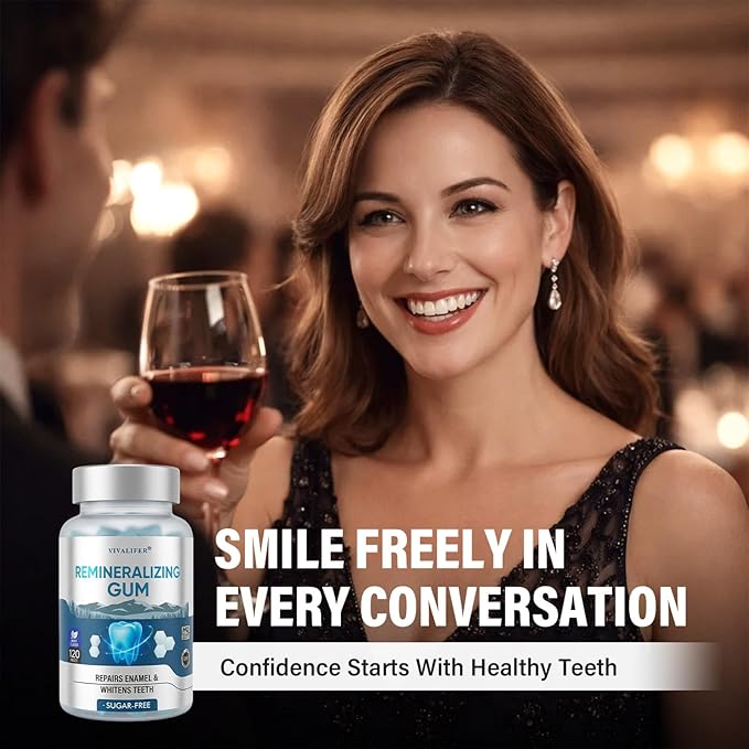 Remineralizing Chewing Gum for Enamel Strength 120 Count Nano Hydroxyapatite Gum with Xylitol Sugar Free Oral Care Mints for Fresh Breath and Dry Mouth Support