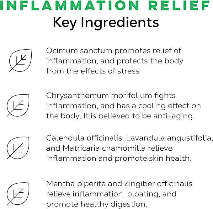 LOOSE LEAF Inflammation Relief Herbal Tea Soothing Caffeine Free Organic Tea Blend for Stress and Inflammation