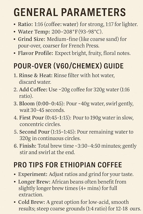 Fresh Roasted Ground Coffee Ethiopian Sidamo Natural Single Origin Coffee – Natural Process Medium Light Roast Specialty Arabica – Kilan Coffee 16 ozGround