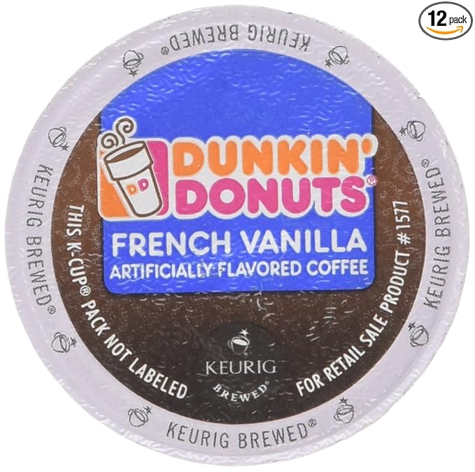 Dunkin Donuts French Vanilla - Box of 12 Kcups for Use in Keurig Coffee Brewers