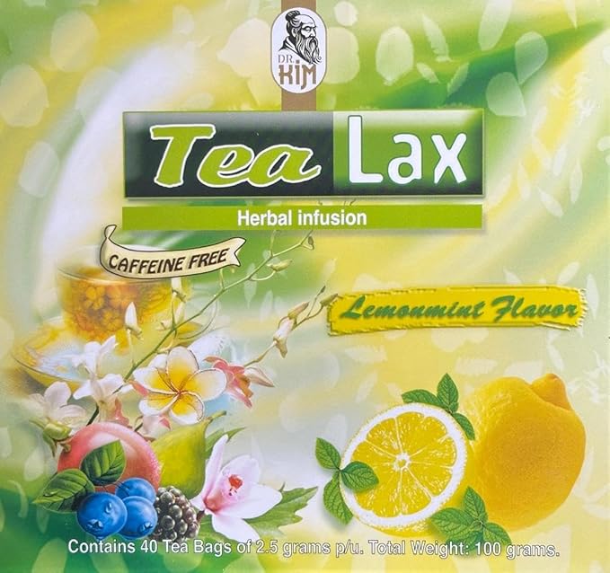 TeaLax Herbal Infusion Lemon Mint Flavor 40 Tea Bags