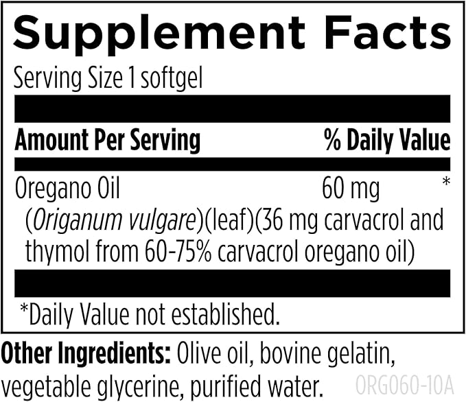 Designs for Health Oil of Oregano - Oregano Oil Capsules with Highly Concentrated Carvacrol - Supports Intestinal Cleansing - Oregano Oil Pills for GI Support (60 Softgels)