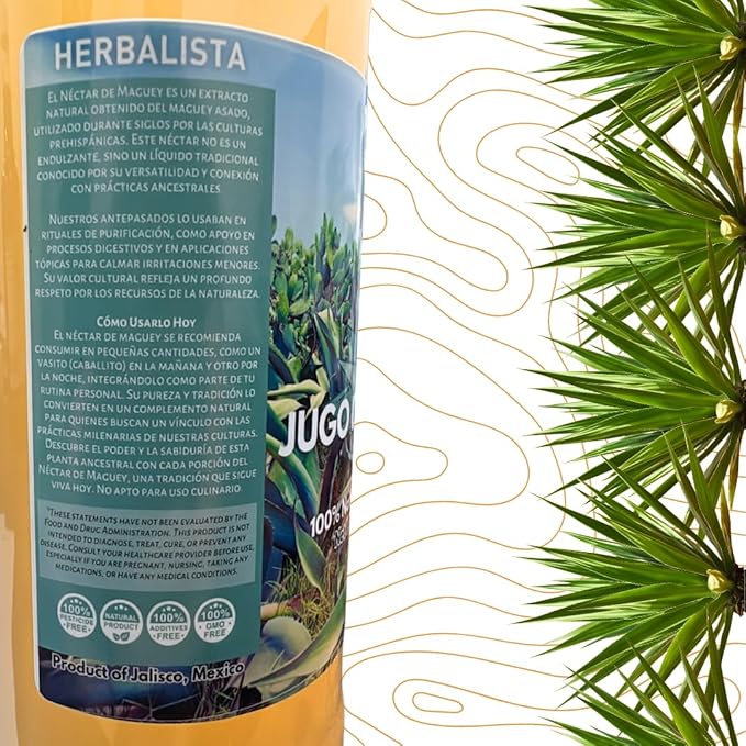 Herbalista Maguey Tarasco 2 Pack Bundle - Black Juice + Maguey Natural - Jugo De Maguey Tarasco Asado + Natural Extract 33.3 Fl oz (1 Liter) Each | All Natural 100% Juice | Jugo de Maguey de Michoaca