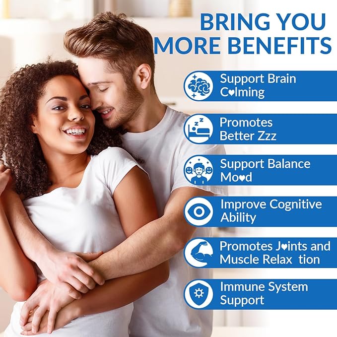 L-Theanine Gummies L-Theanine GABA Supplement with 5-HTP Ashwagandha Magnesium Vitamin B6 B12 - Melatonin-Free for Adults - Non-GMO Vegan