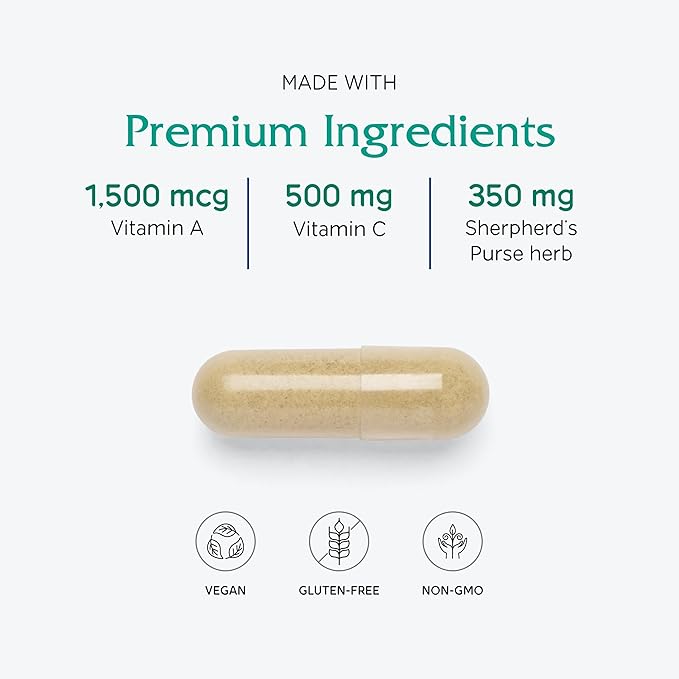 Vitanica Slow Flow Menstrual Flow Support Vegan 60 Capsules (Slow Flow Pro Logo)