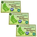 Moringa Blueberry Tea 28 tea bags (Keto Detox Paleo Vitamin &amp Minerals Booster Vegan Gluten-Free Non-GMO Caffeine-Free) (3-pack)