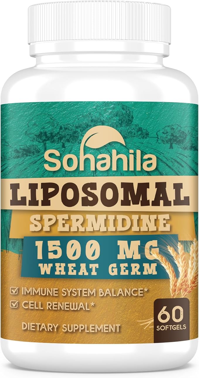 Spermidine Supplement 15 MG - 99% Purity High Absorption 1500 MG Fermented Wheat Germ Extract with Zinc &amp Thiamin Spermidine for Men &amp Women - Cellular Renewal Aging Defense Energy 60 So