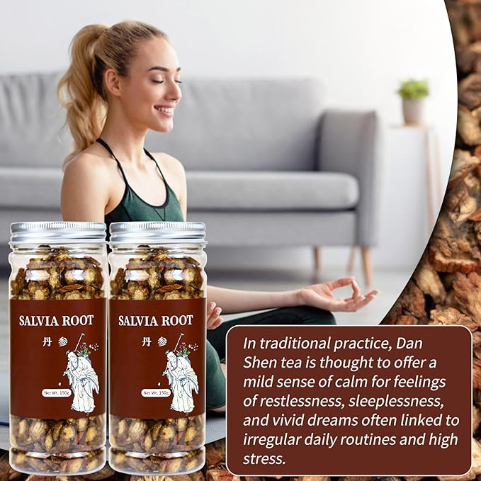 Wanhua Hall Dan Shen Salvia Root Slices 10.6oz/300g Red Sage Roots Additive-Free 丹参
