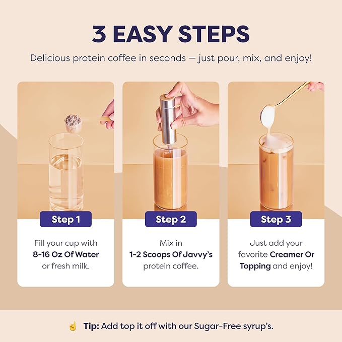 Mocha Protein Iced Coffee - Premium Whey Protein &amp Instant Iced Coffees - 100% Natural Cold Brew - Zero Artificial Flavors &amp Sweeteners 80 mg Caffeine Per Serving No Added Sugar 20 Servings