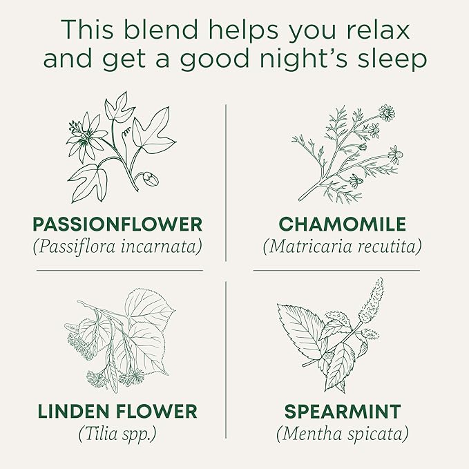 Traditional Medicinals Tea Organic Nighty Night Relax &amp Get a Good Night's Sleep Includes Spearmint 96 Tea Bags (6 Pack)