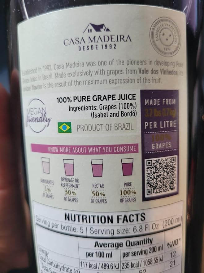 Casa Madeira Grape Juice 100% Pure 33.8 Fl Oz | Pack of 3 + Exclusive Brazil in Texas Bracelet | Suco de Uva | Bundle by Brazil in Texas