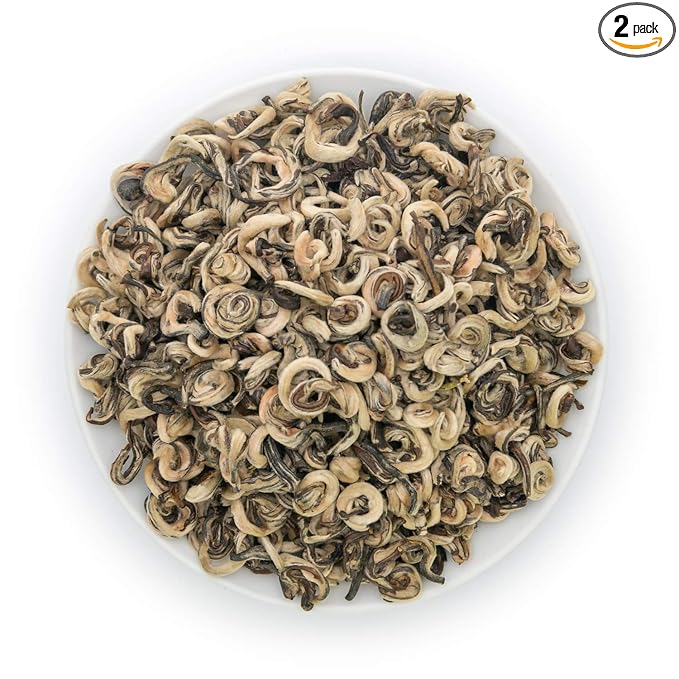 Oriarm Snail Jasmine Green Tea Loose Leaf - Chinese Fujian Green Jasmine Tea Yu Luo 1000g (2×500g Ziplock Resealable Bags)