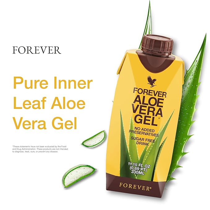 Forever Living - Aloe Vera Gel - 99.7% Pure Inner Leaf Aloe Vera Juice - Preservative-Free - 11.15 fl oz (Pack of 6)