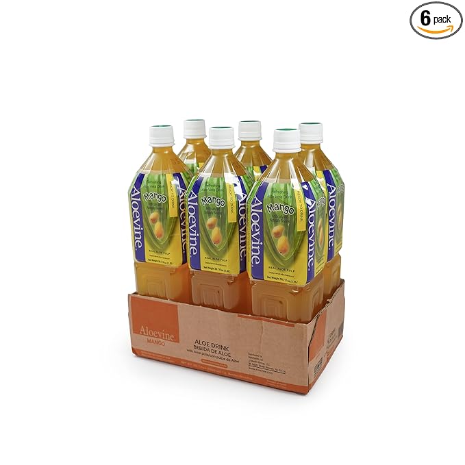 ALOEVINE Aloe Vera Drink 50.7 oz. 6 Pack (Mango)