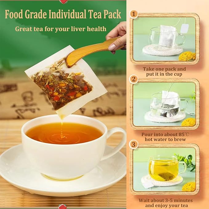 Daily Liver Tea 18 Flavors Liver Tea with 18 Different Herbs for Better Liver Natural Herbal Tea for Liver (2 Boxes 60 Bags)