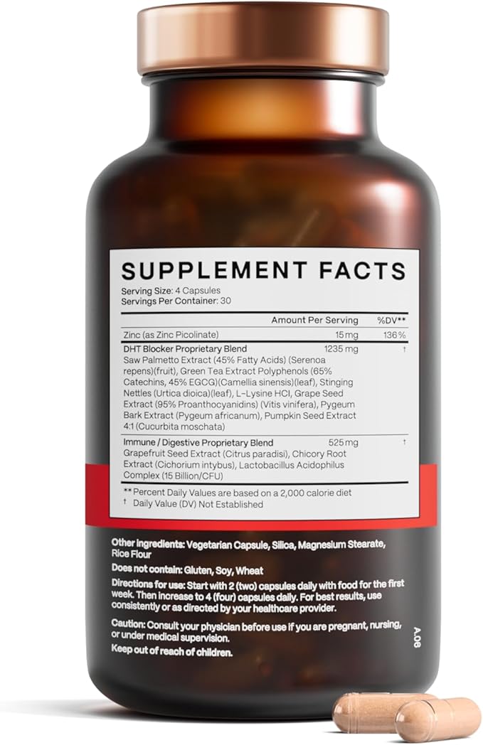 DHT Blocker - Hair Growth Supplement for Genetic Thinning for Men and Women | Approved* by American Hair Loss Association | Guaranteed Backed by 20 Years of Experience in Hair Loss Treatment Clinics