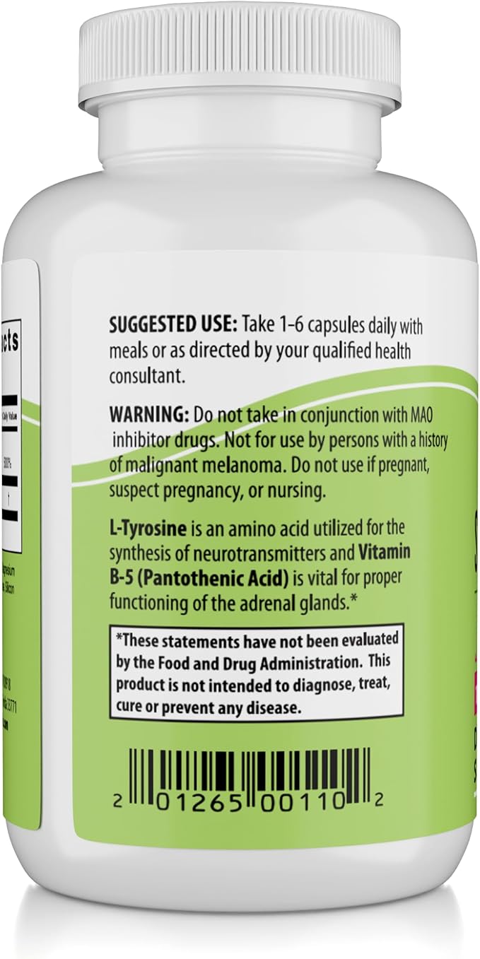 NaturalSlim Stress Relief Supplement - Stress Defender High Cortisol Reducer Control Cravings Sleep &amp Metabolism Support with Vitamin B5 Pantothenic Acid &amp L Tyrosine - 180 Vegetable Capsul