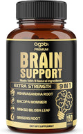 agobi 9in1 Brain Support Supplement - Blended with Ashwagandha Panax Ginseng Gotu Kola Ginkgo Biloba Black Pepper &amp More - Accuracy Focus Memory &amp Energy Booster - 150 Capsules for 5 Mon