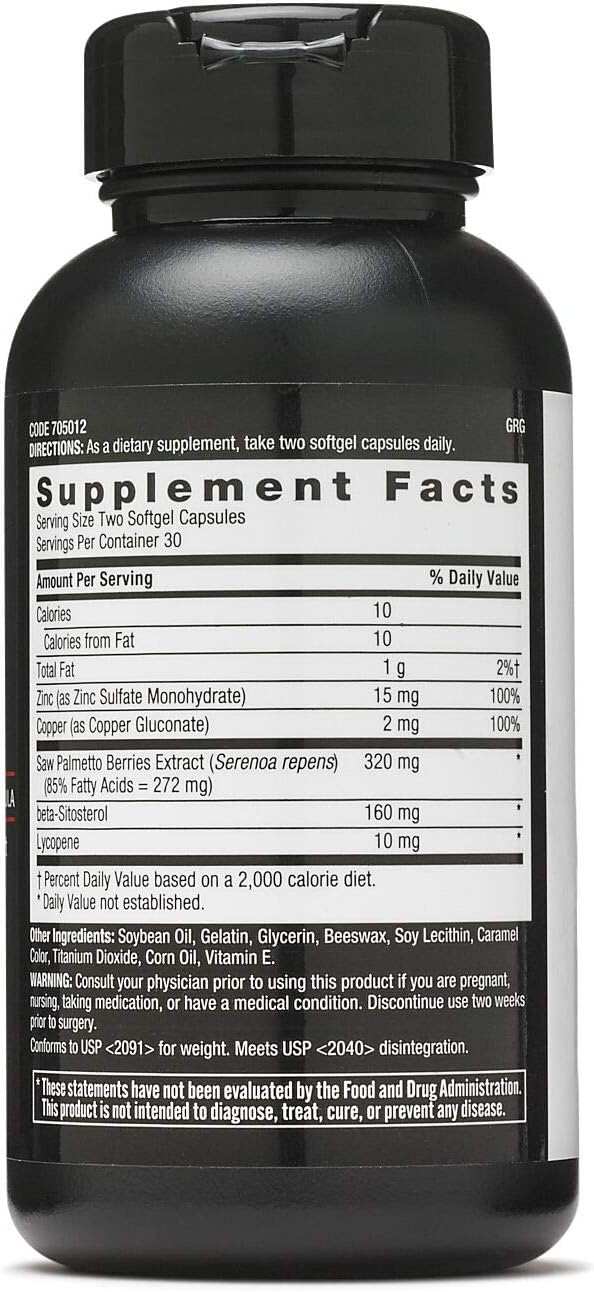 GNC Men's Prostate Formula Twin Pack 60 Softgels per Bottle Supports Normal Reproductive Function