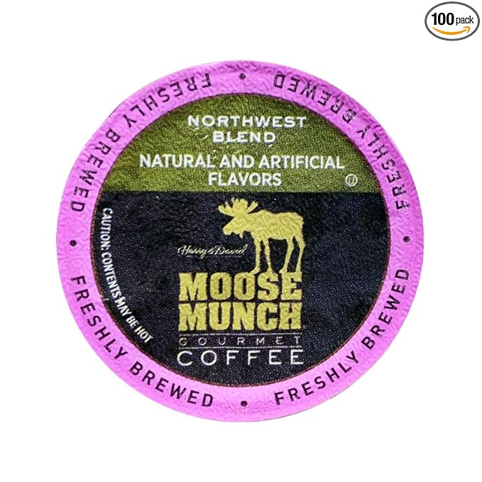 Moose Munch Coffee by Harry &amp David Northwest Blend Medium Roast 100 Single Serve Cups