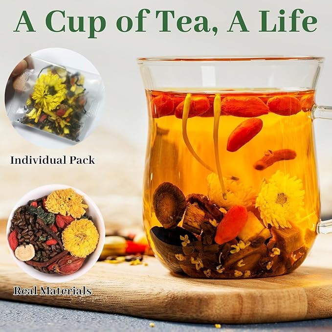 Liver &amp Kidney Detox Tea - Dandelion Wolfberry Tea 7 Herbal Ingredients Blend Goji Berry Chrysanthemum Chinese Cassia Seed Kidney Cleanse (2)